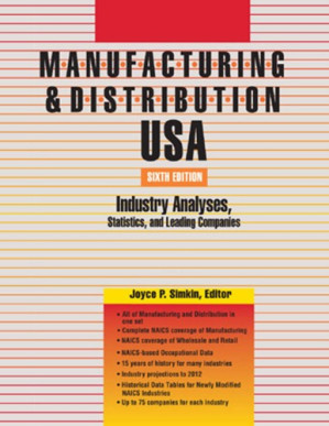 Manufacturing & Distribution USA: Industry Analyses, Statistics and Leading Companies (Manufacturing and Distribution USA) By Arsen J. Darnay, Joyce P. Simkin - 9780538735537