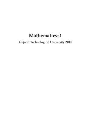 Mathematics-1, GTU–2018 by Ravish R Singh; Mukul Bhatt