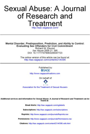Mental Disorder, Predisposition, Prediction, and Ability to Control: Evaluating Sex Offenders for Civil Commitment