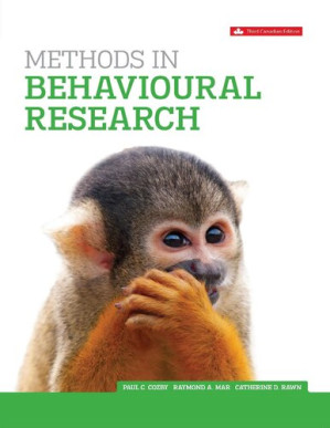 Methods In Behavioural Research By Paul C. Cozby, Raymond A. Mar