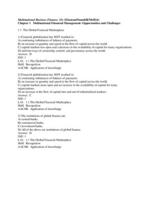Multinational Business Finance - Solutions Manual - Arthur I. Stonehill; David K. Eiteman; Michael H. Moffett