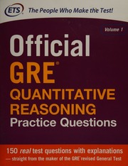 Official GRE quantitative reasoning practice questions. Volume 1