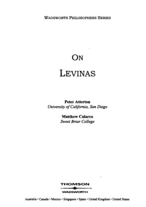 On Levinas By Peter Atterton, Matthew Calarco - 9780618568222