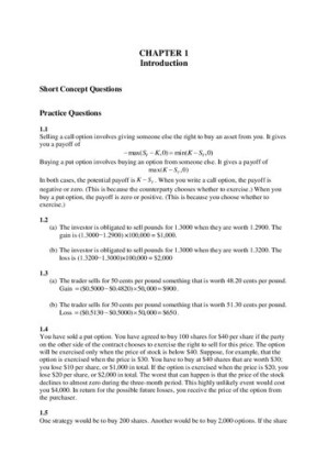 Options, Futures, and Other Derivatives - Solutions Manual - John C. Hull