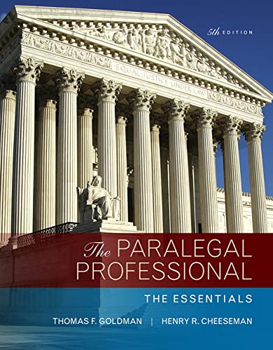 Paralegal Professional The Essentials The 5th Edition by Thomas F Goldman