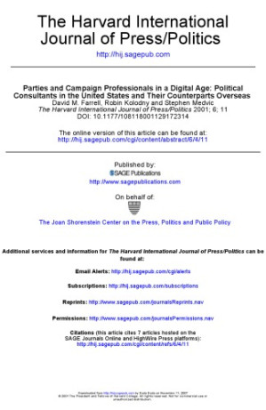 Parties and Campaign Professionals in a Digital Age: Political Consultants in the United States and Their Counterparts Overseas