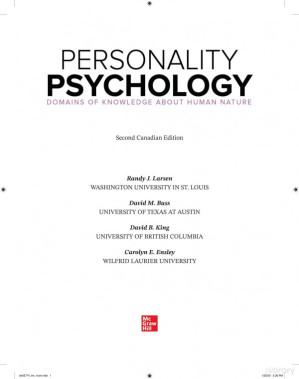 Personality Psychology: Domains of Knowledge About Human Nature By Randy J. Larsen; David M. Buss; David King; Carolyn Ensley