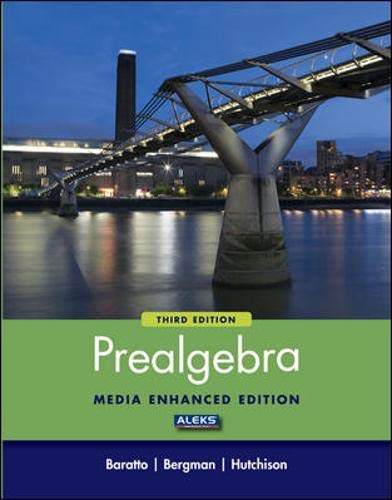 Prealgebra by Hutchison, Donald; Bergman, Barry; Baratto, Stefan