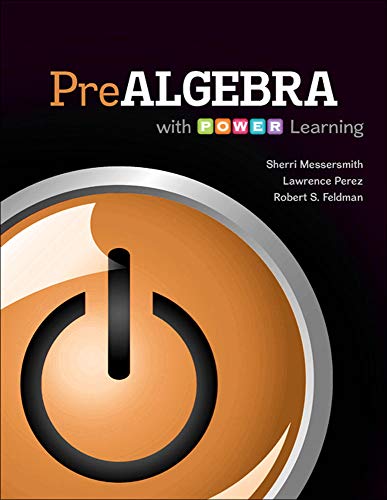 Prealgebra by Messersmith, Sherri; Perez, Lawrence; Feldman, Robert S. (Robert Stephen), 1947-