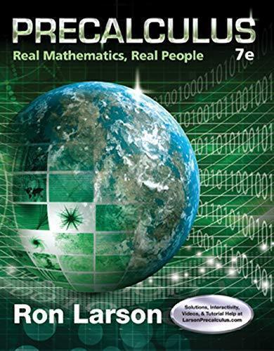 Precalculus Real Mathematics Real People 7Th Edition