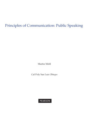 Principles of Communication: Public Speaking - Martin Mehl