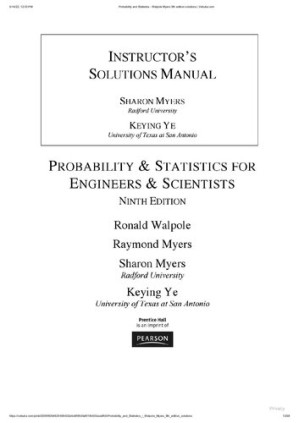 Probability & Statistics for Engineers & Scientists Solutions Manual - Walpole | Myers | Ye