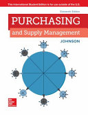 Purchasing and Supply Management By P. Fraser Johnson