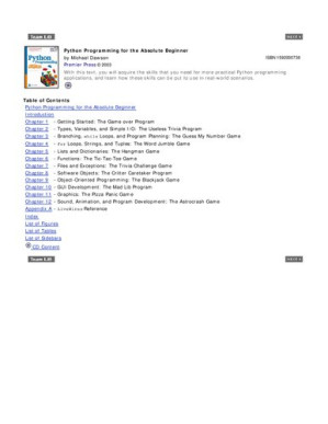 Python Programming for the Absolute Beginner By Michael Dawson