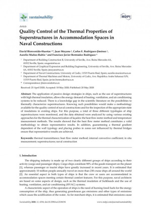 Quality Control of the Thermal Properties of Superstructures in Accommodation Spaces in Naval Construction