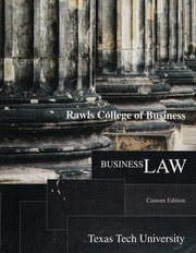Rawls College of Business, Texas Tech University, Business Law Custom Edition