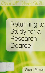 Returning to study for a research degree