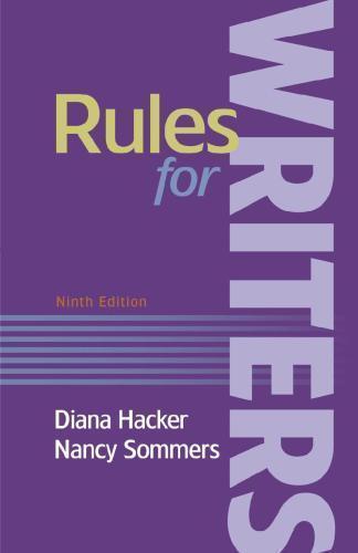 Rules For Writers With Writing About Literature 9Th Edition