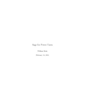 SAGE for power users by Stein W.A.