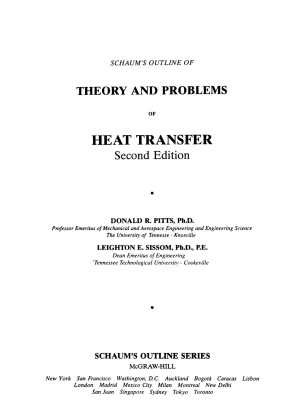 SCHAUM'S OUTLINE OF THEORY AND PROBLEMS OF HEAT TRANSFER, Second Edition