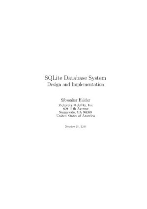 SQLite Database System Design and Implementation - Sibsankar Haldar