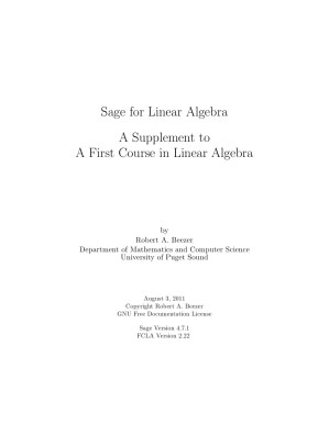 Sage for Linear Algebra. A Supplement to A First Course in Linear Algebra