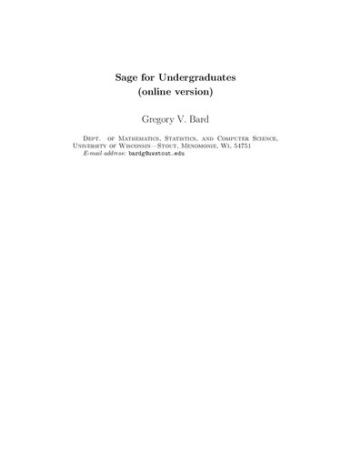 Sage for Undergraduates - 9781470420420