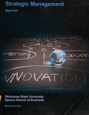 Strategic Management: Mgmt 4513, Oklahoma State University, Spears School of Business, Management Dept