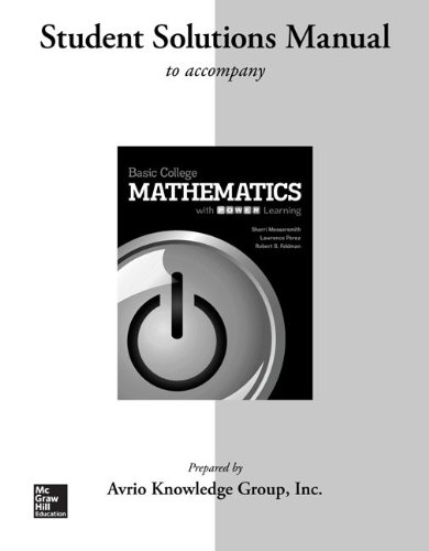 Student Solution Manual to Accompany Basic College Mathematics with P.O.W.E.R. Learning - 9780077483395