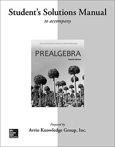 Student Solutions Manual for Prealgebra