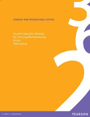 Student Solutions Manual for Thinking Mathematically: Pearson New International Edition - Robert F. Blitzer