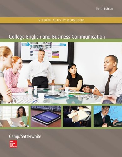 Student activity workbook for use with college english and business communication