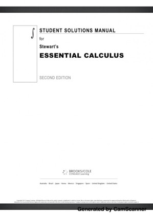 Student solutions manual for Stewart's Essential calculus 2nd ed By Stewart, James - 9781133135128