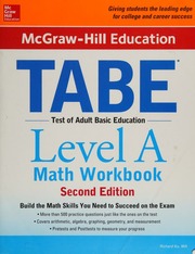TABE: test of adult basic education level A math workbook - 9781259587832