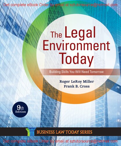 The Legal Environment Today By Roger LeRoy Miller - 9780357038192