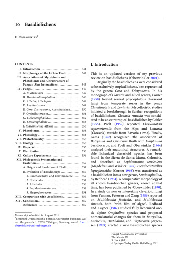 The mycota : a comprehensive treatise on fungi as experimental systems for basic and applied research. 9, Fungal associations