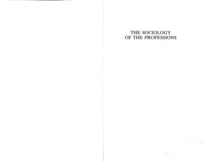 The sociology of the prosessions
