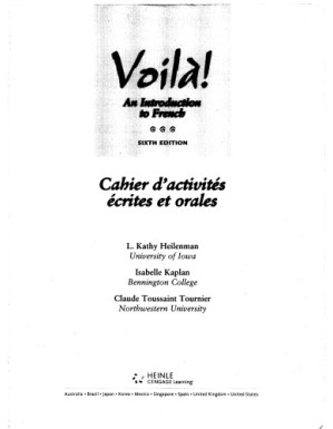 Voilà! An Introduction to French, Cahier d’activités écrites et orales By Heilenman, L. Kathy; Kaplan, Isabelle; Tournier, Claude Toussaint