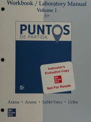 Wkbk /lab Mnl V1 for Puntos de Partida?: A: n Invitation to Span