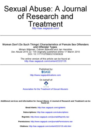 Women Don’t Do Such Things! Characteristics of Female Sex Offenders and Offender Types