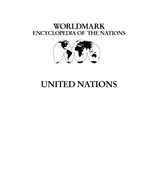 Worldmark Encyclopedia of the Nations. United Nations Volume 1 By Gale Group Staff - 9780534390808
