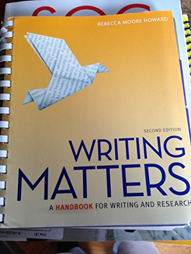 Writing Matters: A Handbook For Writing And Research - 9780077840280