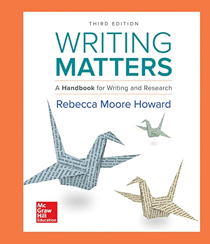 Writing matters: a handbook for writing and research - 9781259693557