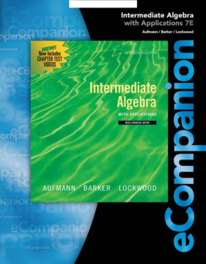 eCompanion for Aufmann and Lockwood's Intermed. Algebra By R. Aufmann