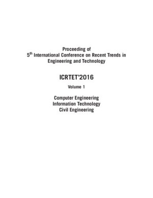 roceeding of 5 th International Conference on Recent Trends in Engineering and Technology ICRTET’2016 Volume 1 Computer Engineering Information Technology Civil Engineering By M. M. Rathore, Prof. Y. L. Bhirud